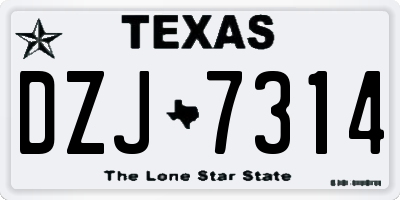 TX license plate DZJ7314