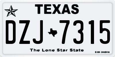 TX license plate DZJ7315