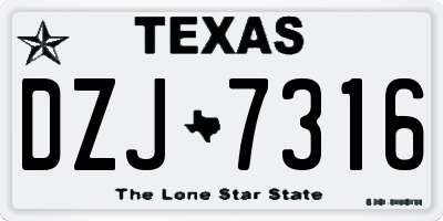 TX license plate DZJ7316