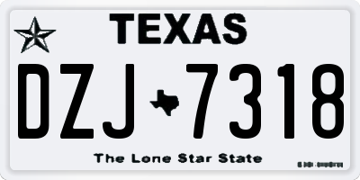 TX license plate DZJ7318