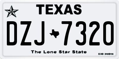 TX license plate DZJ7320