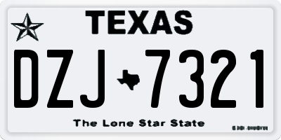 TX license plate DZJ7321