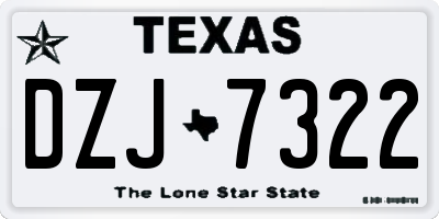 TX license plate DZJ7322