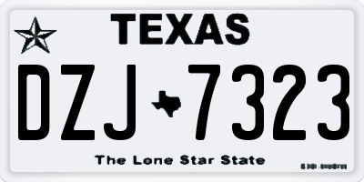 TX license plate DZJ7323