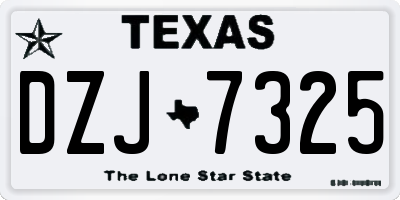 TX license plate DZJ7325