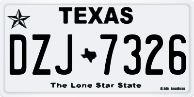 TX license plate DZJ7326
