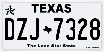TX license plate DZJ7328