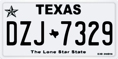 TX license plate DZJ7329