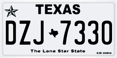 TX license plate DZJ7330