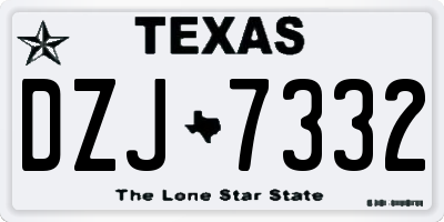 TX license plate DZJ7332