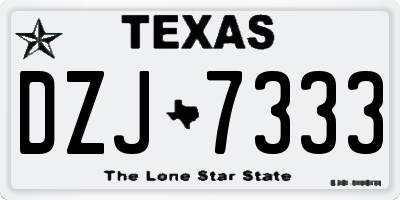 TX license plate DZJ7333