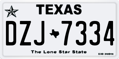 TX license plate DZJ7334