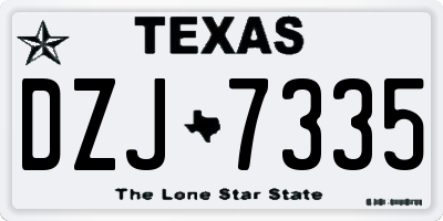 TX license plate DZJ7335