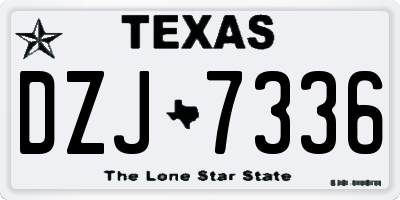 TX license plate DZJ7336