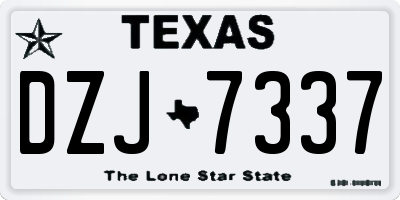 TX license plate DZJ7337