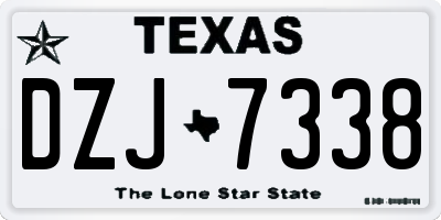 TX license plate DZJ7338