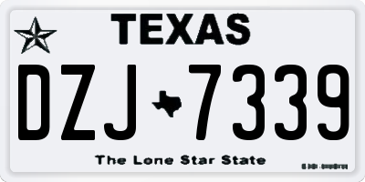 TX license plate DZJ7339