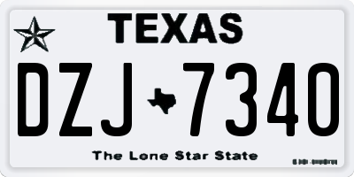 TX license plate DZJ7340