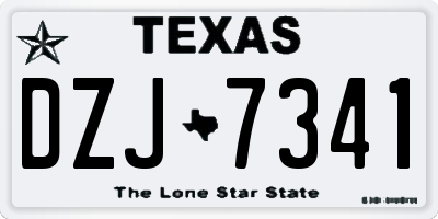 TX license plate DZJ7341