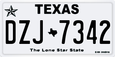 TX license plate DZJ7342