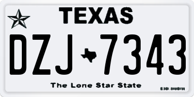 TX license plate DZJ7343