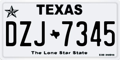 TX license plate DZJ7345