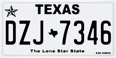 TX license plate DZJ7346