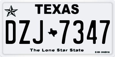 TX license plate DZJ7347