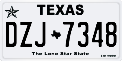 TX license plate DZJ7348