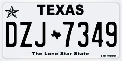 TX license plate DZJ7349