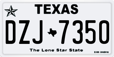 TX license plate DZJ7350