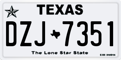 TX license plate DZJ7351