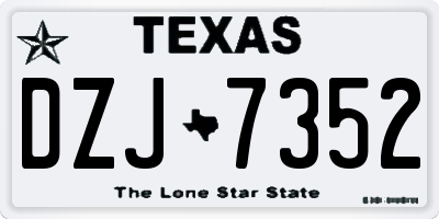 TX license plate DZJ7352