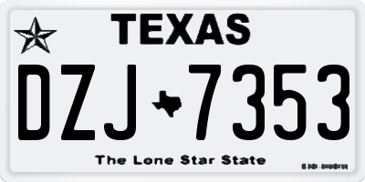 TX license plate DZJ7353
