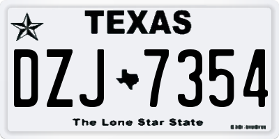 TX license plate DZJ7354