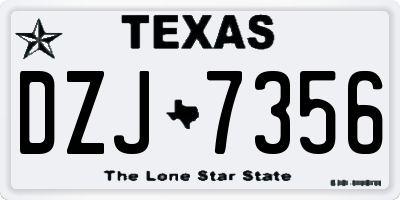 TX license plate DZJ7356