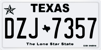 TX license plate DZJ7357