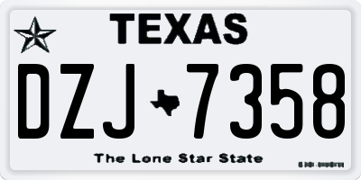 TX license plate DZJ7358