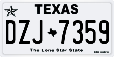 TX license plate DZJ7359