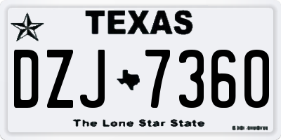 TX license plate DZJ7360