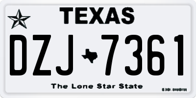 TX license plate DZJ7361