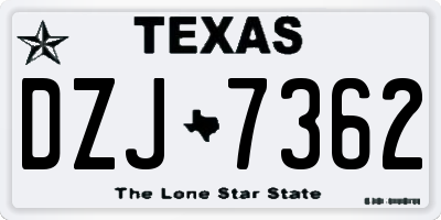 TX license plate DZJ7362