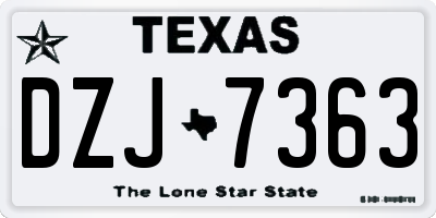 TX license plate DZJ7363