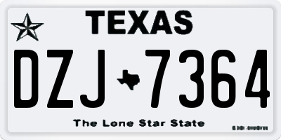 TX license plate DZJ7364