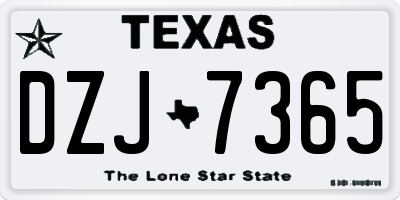 TX license plate DZJ7365
