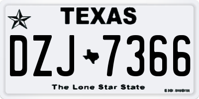 TX license plate DZJ7366