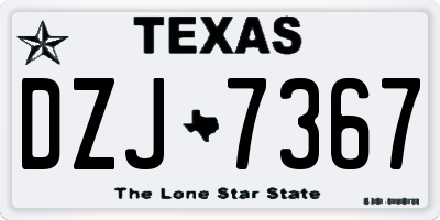 TX license plate DZJ7367