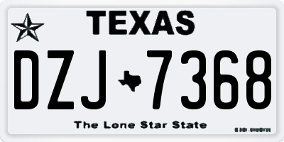 TX license plate DZJ7368