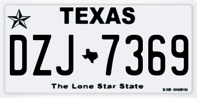 TX license plate DZJ7369