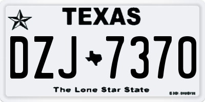 TX license plate DZJ7370